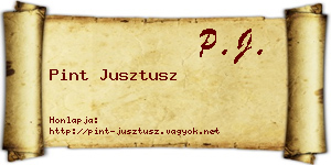 Pint Jusztusz névjegykártya